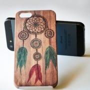 Dream Catcher iPhone 5 case,Wood iPhone 5 case,iPhone 5 cover,Hard Plastic iPhone 5 case,Wood Case