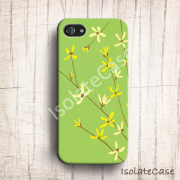 Yellow flower with green iphone 5 case,iPhone 5 Cover,iPhone5,iPhone5 Case,Hard Case
